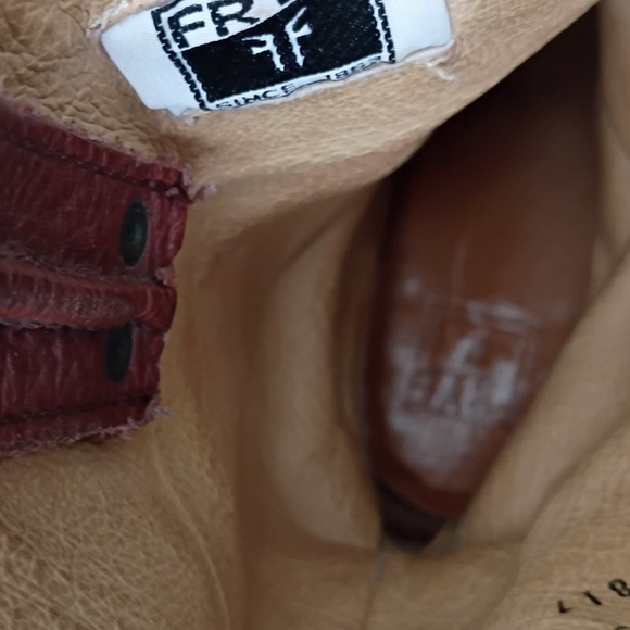 Frye Brown Harness Heeled Boots - Picture 9 of 13